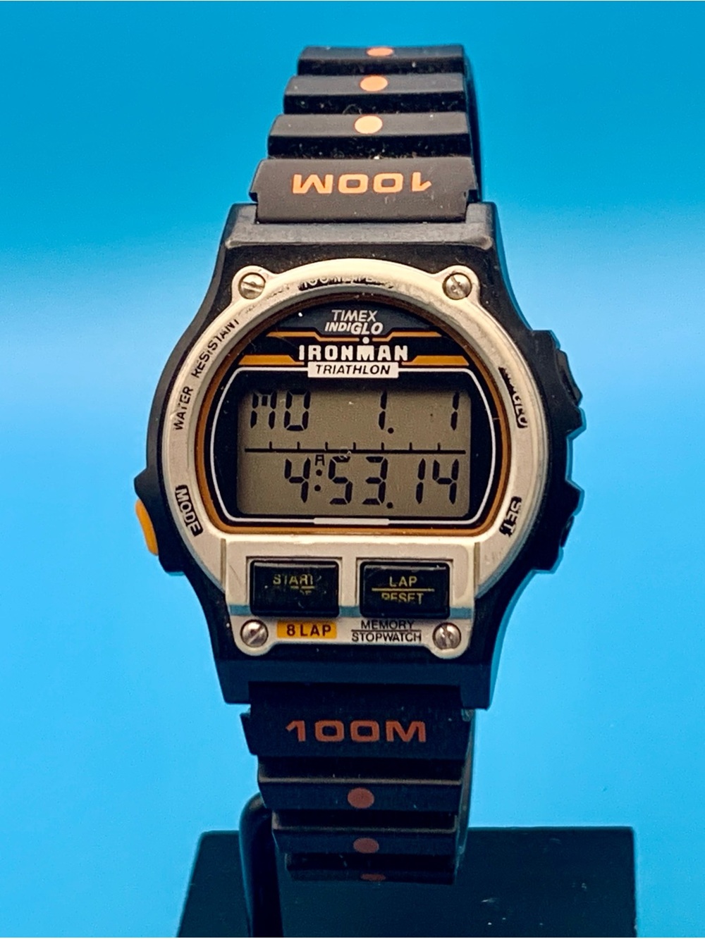 TIMEX IRONMAN TRIATHLON Men’s Vintage 1994 8 Lap Digital Watch Works New Battery